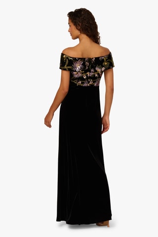 Robe longue en velours - Noir