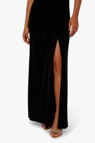 Robe longue en velours - Noir
