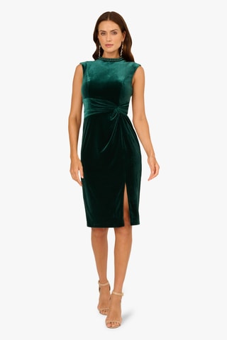 Robe fourreau en velours - Vert