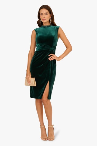 Robe fourreau en velours - Vert