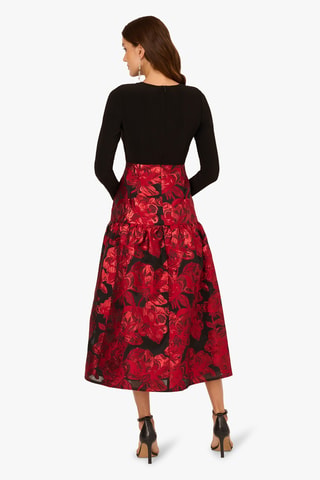 Robe midi - Noir et rouge