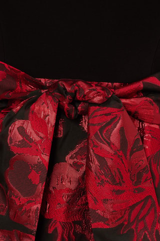 Robe midi - Noir et rouge