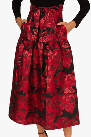 Robe midi - Noir et rouge