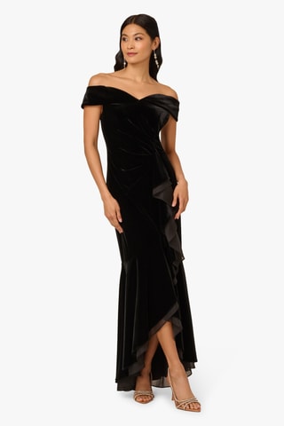 Robe longue en velours - Noir