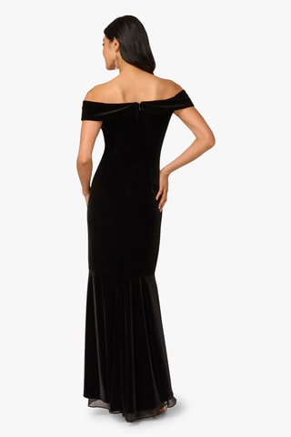 Robe longue en velours - Noir