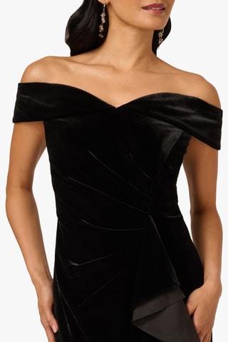 Robe longue en velours - Noir