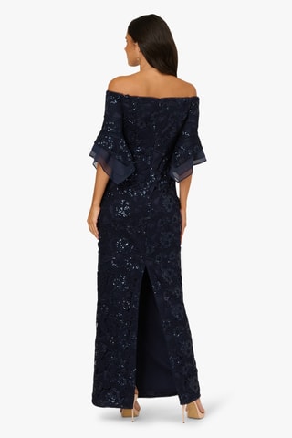 Robe longue en dentelle - Bleu