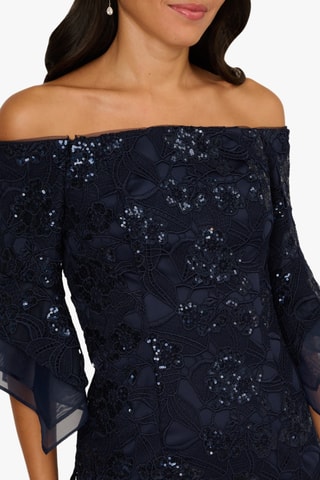 Robe longue en dentelle - Bleu