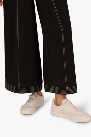 Pantalon wide legs - Écru et noir