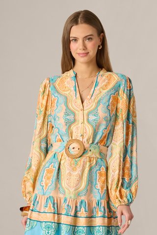 Robe patineuse - Bleu et jaune