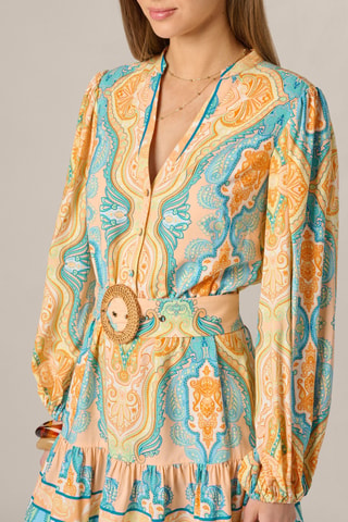 Robe patineuse - Bleu et jaune