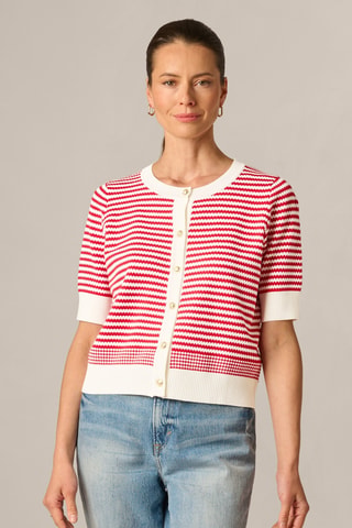 Gilet - Écru et rouge