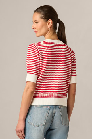 Gilet - Écru et rouge