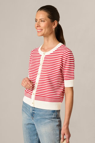 Gilet - Écru et rouge
