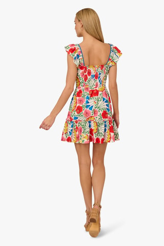 Robe patineuse - Écru et multicolore