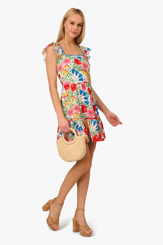 Robe patineuse - Écru et multicolore