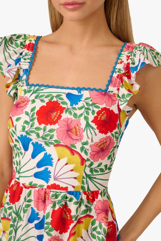 Robe patineuse - Écru et multicolore