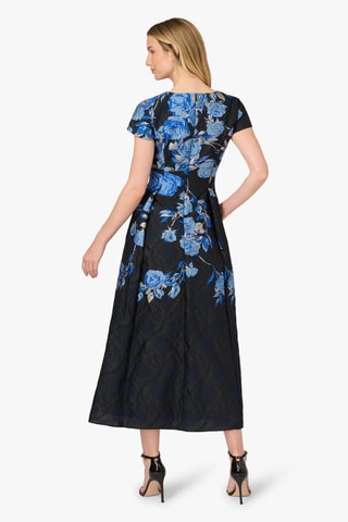 Robe midi - Bleu et noir