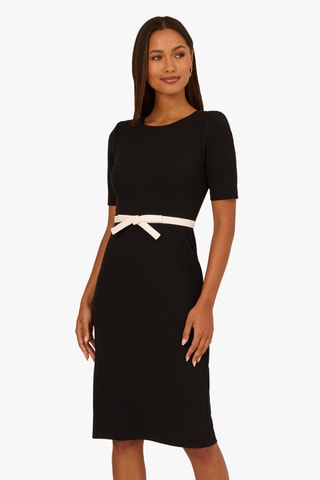 Robe fourreau - Écru et noir