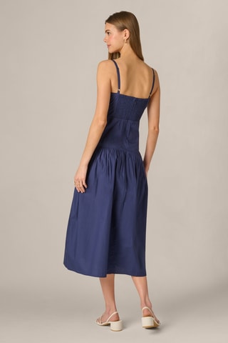 Robe midi - Bleu marine et écru