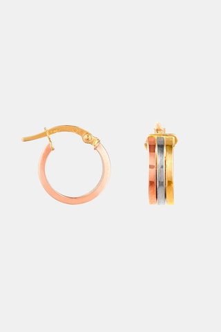 Boucles d'oreilles - Or jaune, rose et blanc