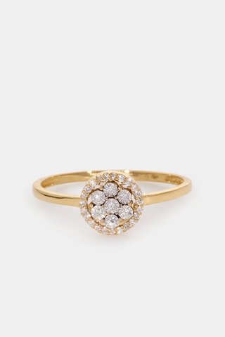 Bague - Or jaune 18 carats et diamants