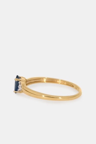 Bague - Or jaune 18 carats, saphir et diamants