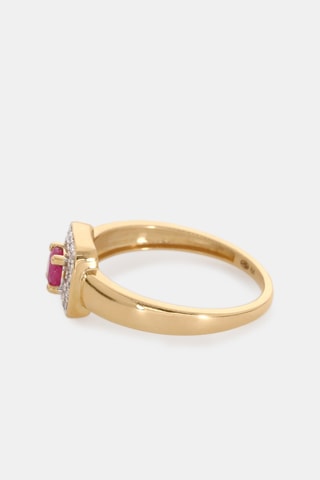 Bague - Or jaune 18 carats, rubis et diamants