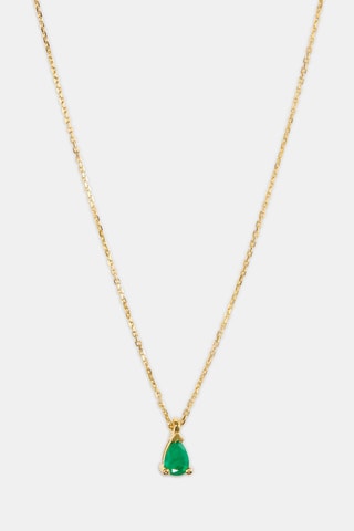 Collier - Or jaune 18 carats et émeraude