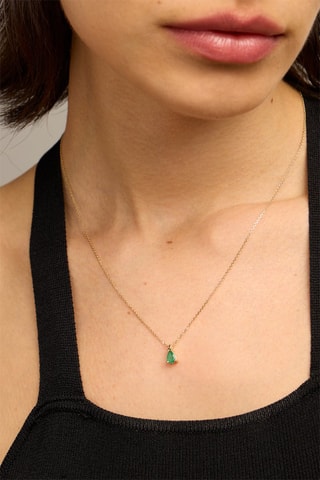Collier - Or jaune 18 carats et émeraude