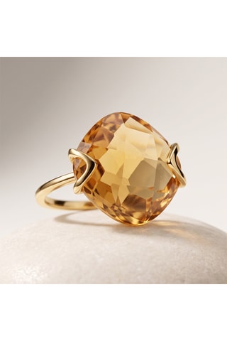 Bague - Or jaune et citrine