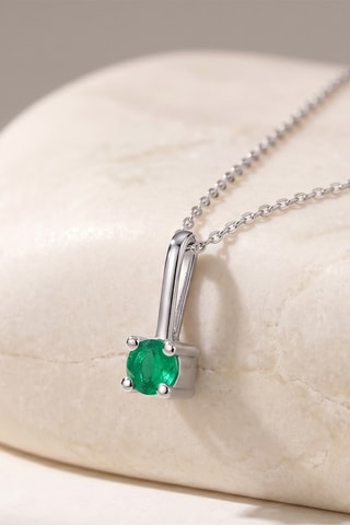 Pendentif - Or blanc et émeraude