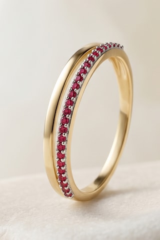 Bague - Or jaune et rubis