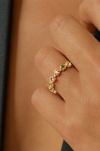 Bague - Or jaune et tourmalines