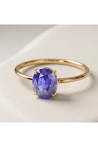 Bague - Or jaune et tanzanite
