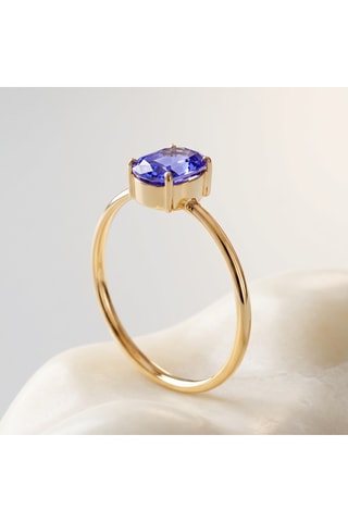 Bague - Or jaune et tanzanite
