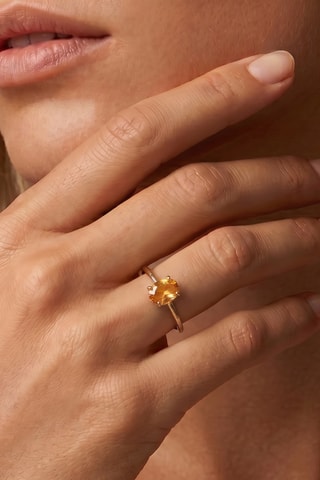 Bague - Or jaune et citrine