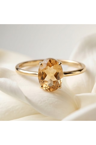 Bague - Or jaune et citrine