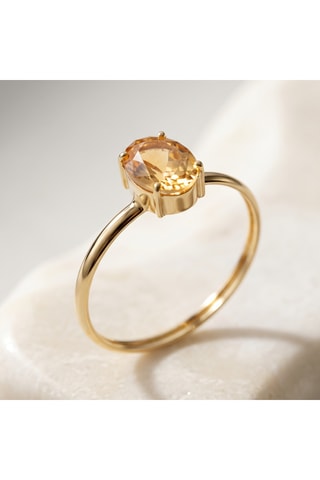 Bague - Or jaune et citrine