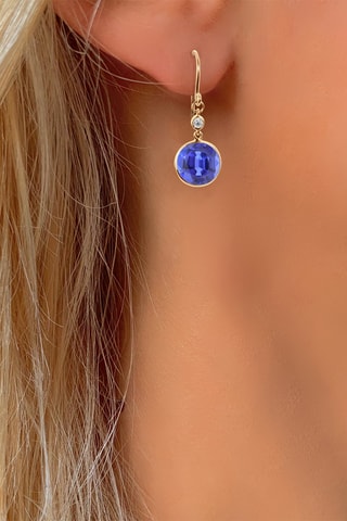 Boucles d'oreilles - Or jaune, topazes et tanzanites