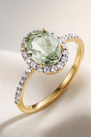 Bague - Or jaune, diamants et améthyste