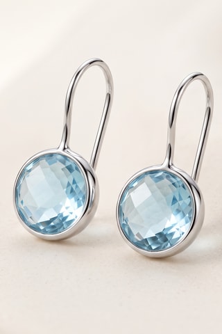 Boucles d'oreille Or blanc et topaze