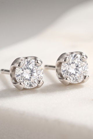 Puces - Or blanc - Diamants
