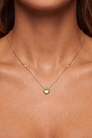 Collier - Or jaune - Diamants et améthyste