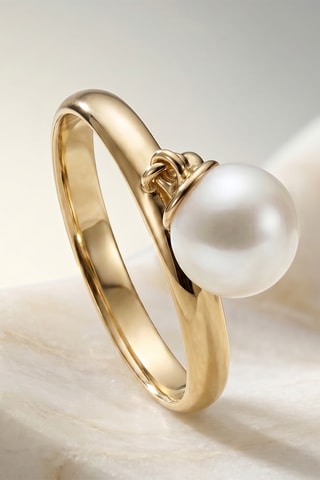 Bague - Or jaune et perle de culture