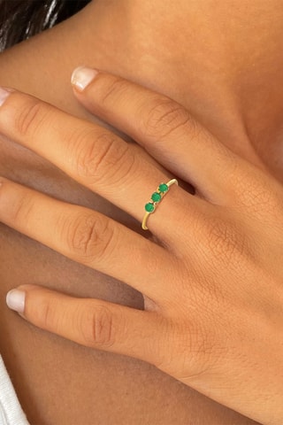 Bague - Or jaune et émeraudes