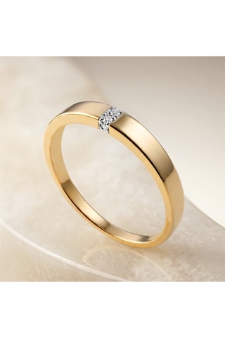 Bague - Or jaune, or blanc et diamants