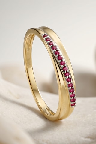 Bague - Or jaune et rubis