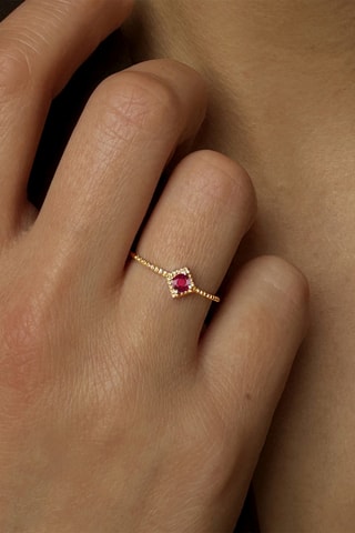 Bague - Or jaune et rubis