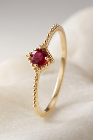 Bague - Or jaune et rubis